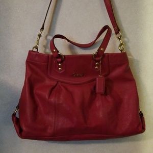 COACH dark pink leather purse